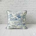 Campagne Bleue French Twill Cotton Cushion Cover | 16×16 Inch