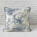 Cerf Bleu French Twill Cotton Cushion Cover | 16×16 Inch