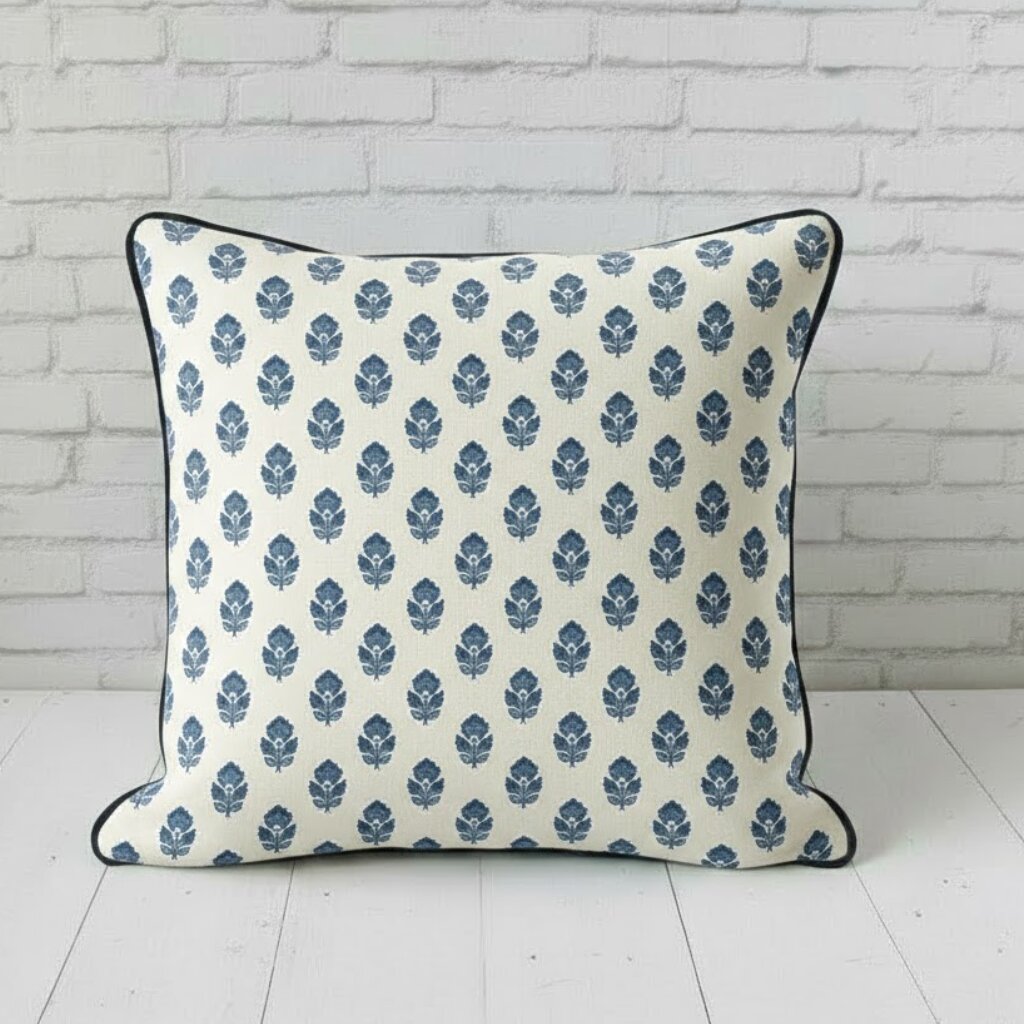 Goutte Royale French Twill Cotton Cushion Cover | 16×16 Inch