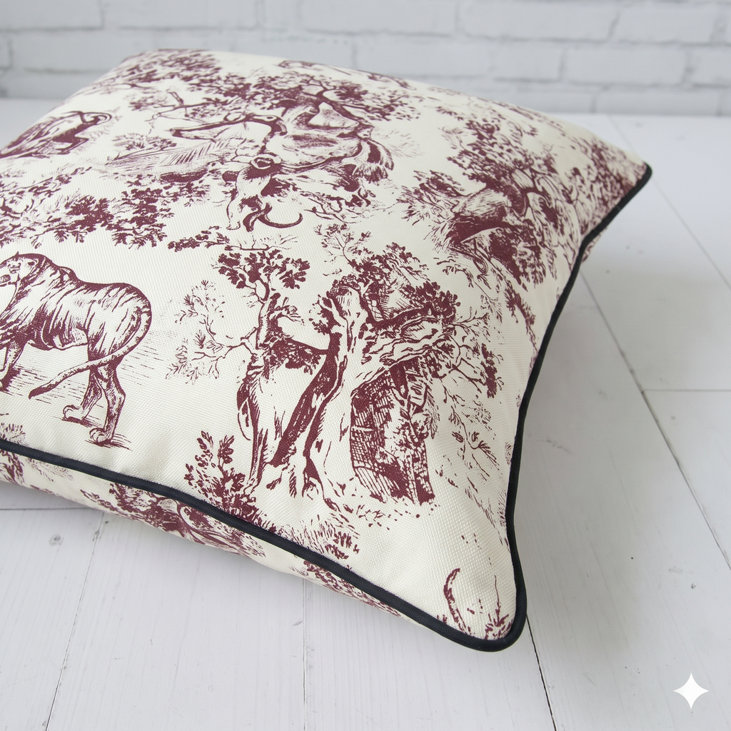 Jardin Sauvage French Twill Cotton Cushion Cover | 16×16 Inch