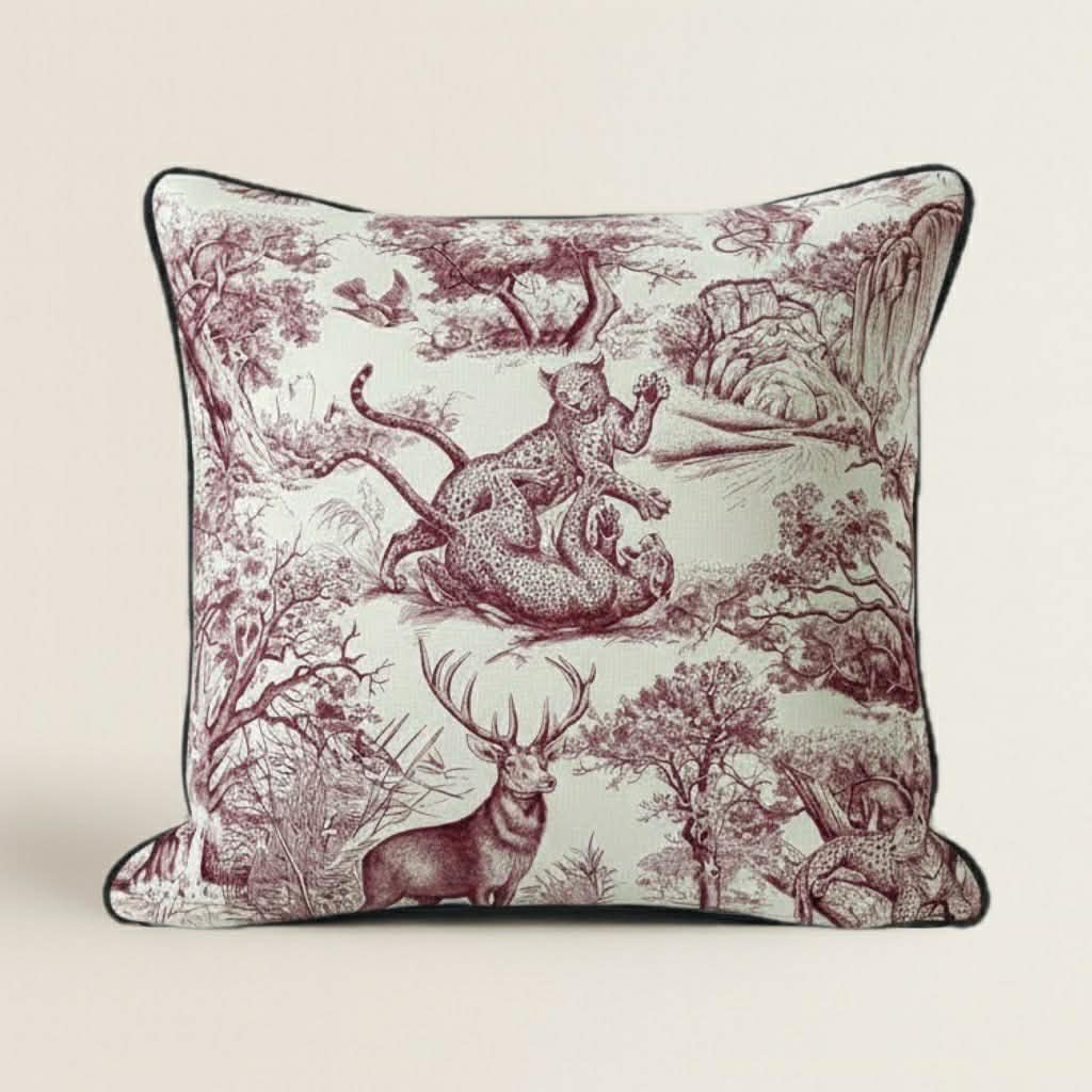 Château Élégance French Twill Cotton Cushion Cover | 16×16 Inch Cushion Cover
